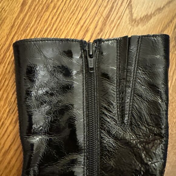 La Canadienne Womens 7 Boots Black Patent Leather 19168 Zip Mid Calf Square Toe - Picture 14 of 14